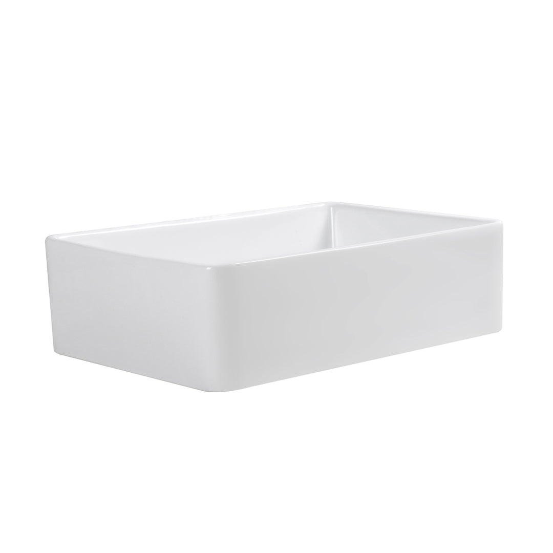 Treviso Glossy White Ceramic Rectangular 30" L x 19.7" W Vessel Bathroom Sink