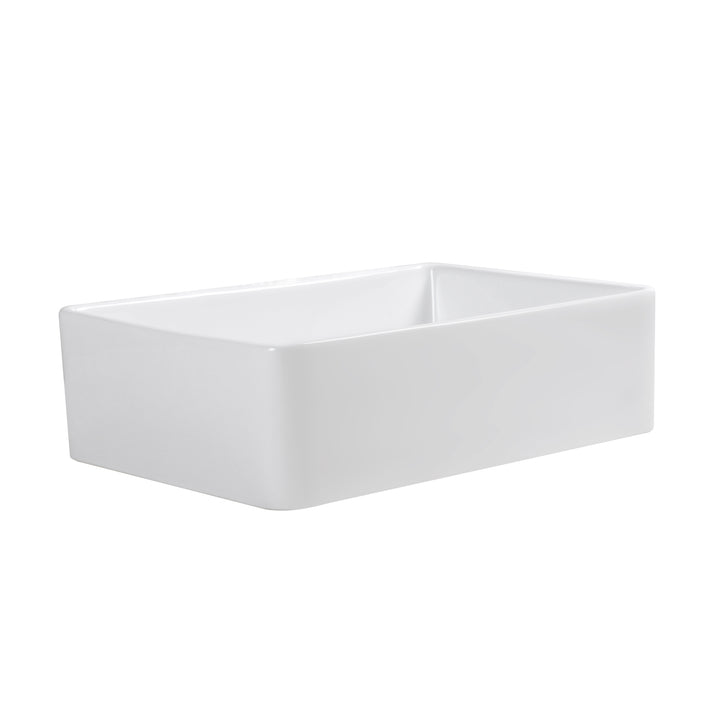 Treviso Glossy White Ceramic Rectangular 30" L x 19.7" W Vessel Bathroom Sink