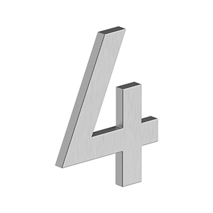 Deltana Architectural Hardware 4" NUMBER 4, B SERIES WITH RISERS, STAINLESS STEEL