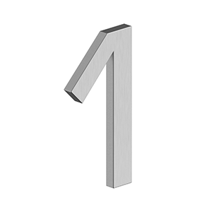 Deltana Architectural Hardware 4" NUMBER 1, E SERIES WITH RISERS, STAINLESS STEEL