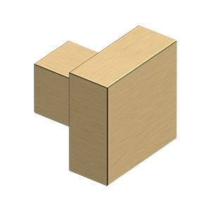 DELTANA HARDWARE MODERN SQUARE KNOB, 1-1/4" x 1-1/4", SOLID BRASS