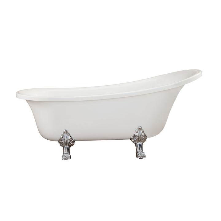 Geneva 69" x 30" Clawfoot Soaking Acrylic Bathtub