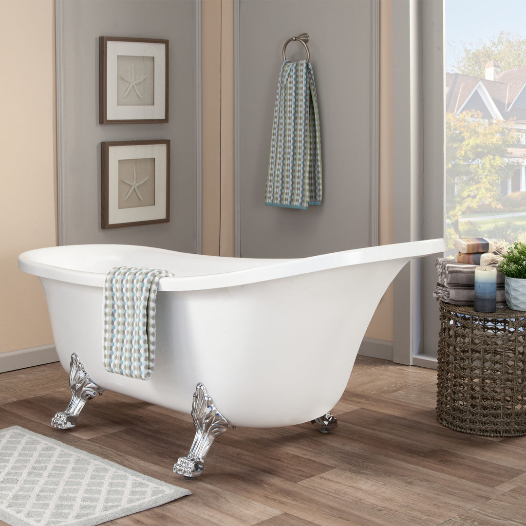 Geneva 69" x 30" Clawfoot Soaking Acrylic Bathtub
