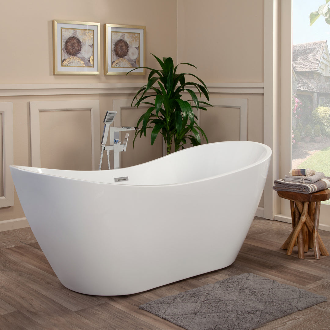 Alana 70" x 32" Freestanding Soaking Acrylic Bathtub