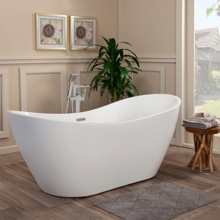 Alana 70" x 32" Freestanding Soaking Acrylic Bathtub