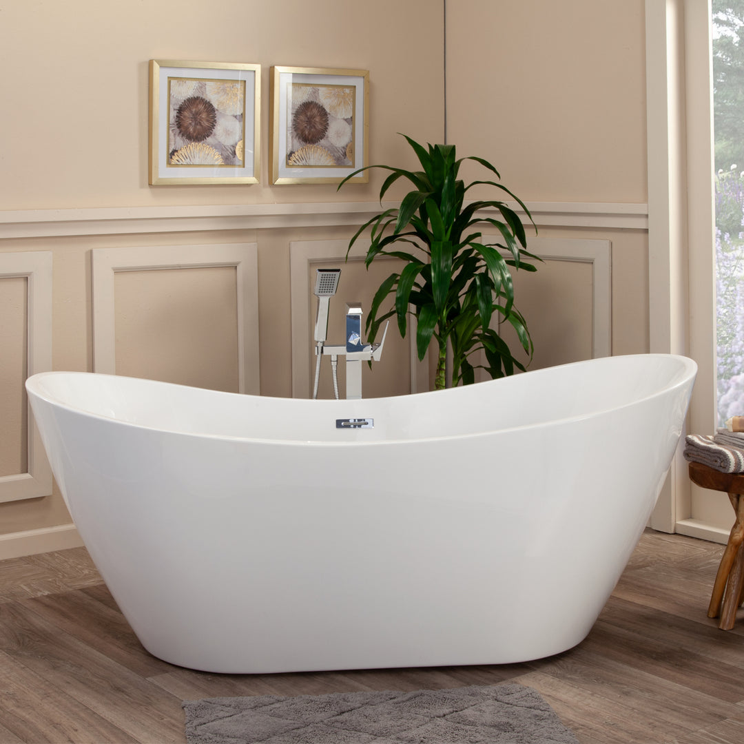 Alana 70" x 32" Freestanding Soaking Acrylic Bathtub