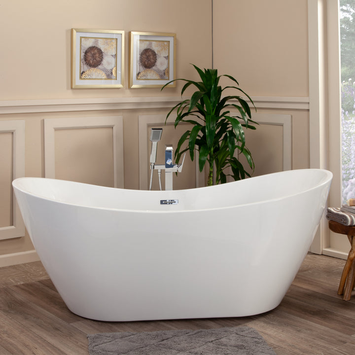 Alana 70" x 32" Freestanding Soaking Acrylic Bathtub