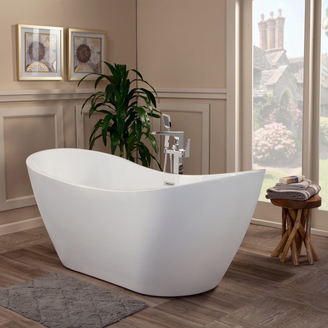 Alana 70" x 32" Freestanding Soaking Acrylic Bathtub