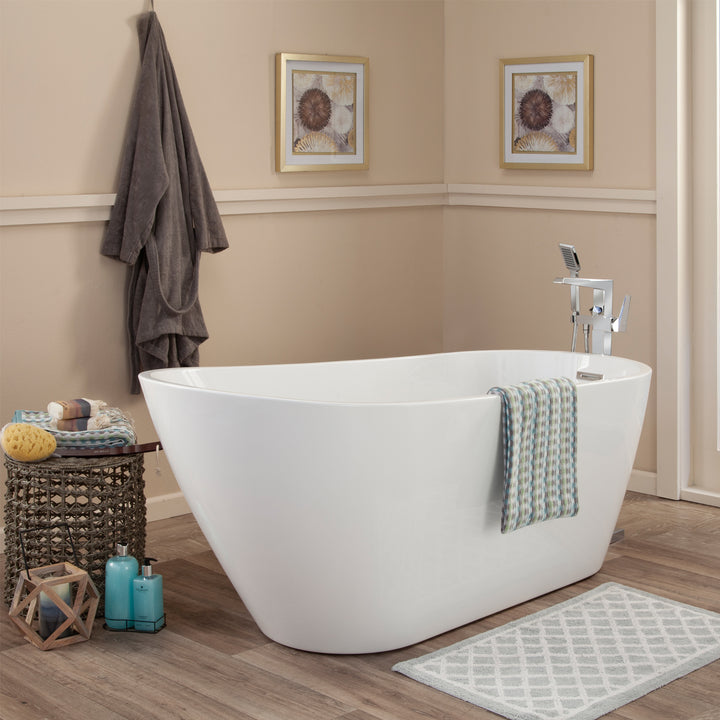 Shaia 67" x 32" Freestanding Soaking Acrylic Bathtub