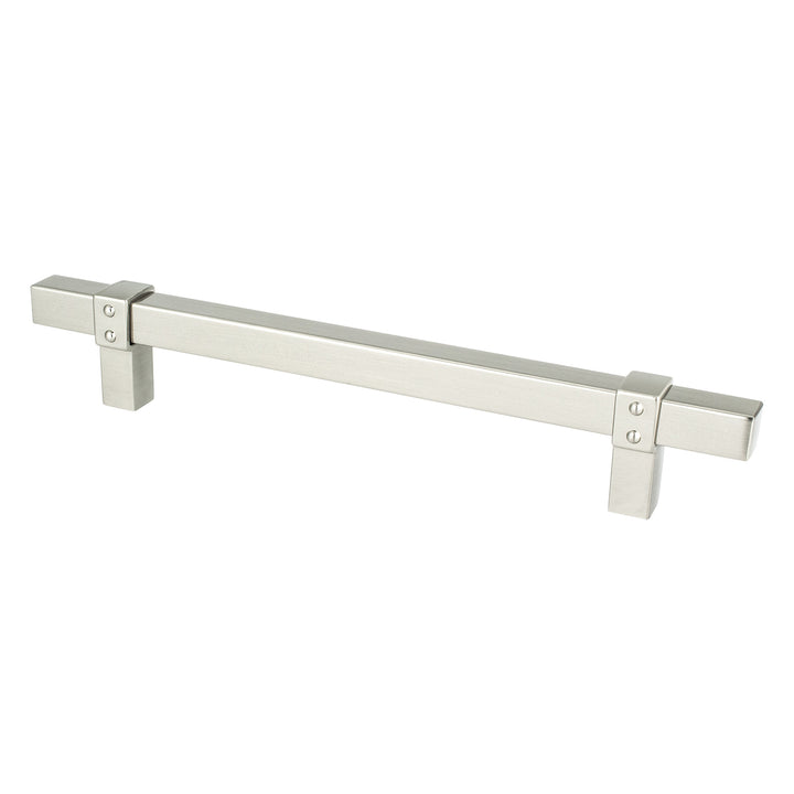 Rivet Rebel 160mm CC Brushed Nickel Bar and Matte Black Posts Pull