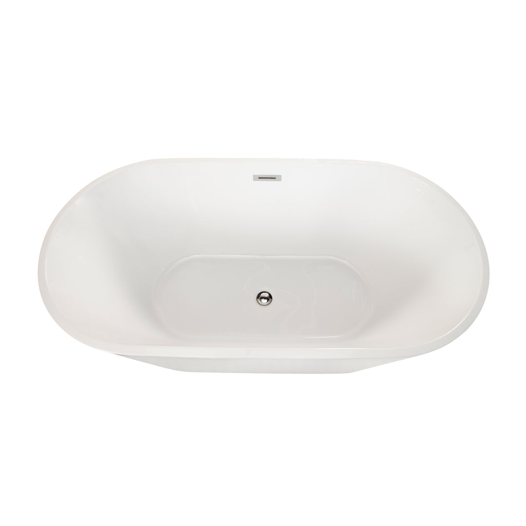 Cielo 67" x 32" Freestanding Soaking Acrylic Bathtub