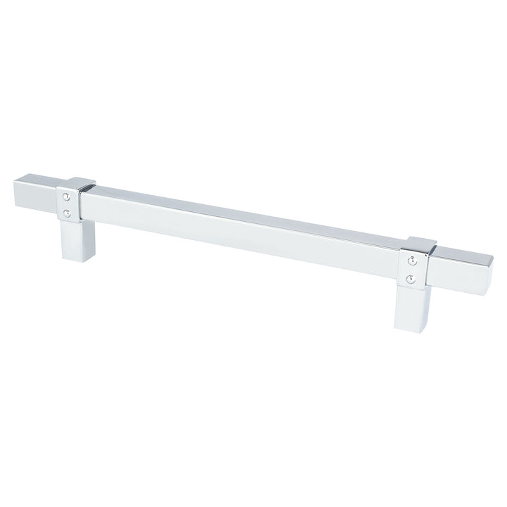 Rivet Rebel 160mm CC Brushed Nickel Bar and Matte Black Posts Pull