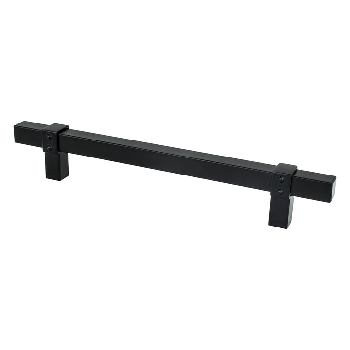 Rivet Rebel 160mm CC Brushed Nickel Bar and Matte Black Posts Pull