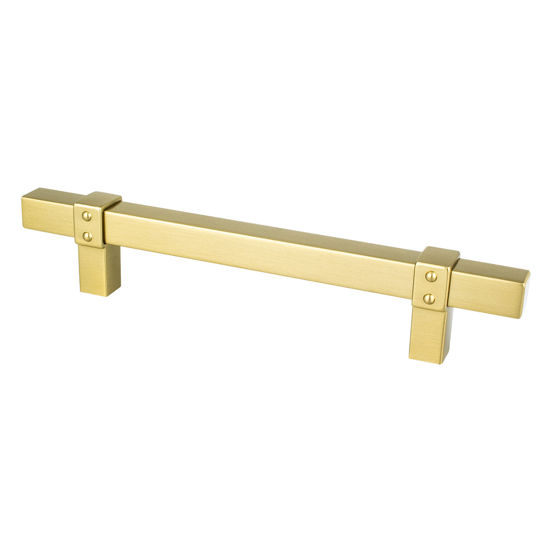 Rivet Rebel 128mm CC Brushed Nickel Bar and Matte Black Posts Pull
