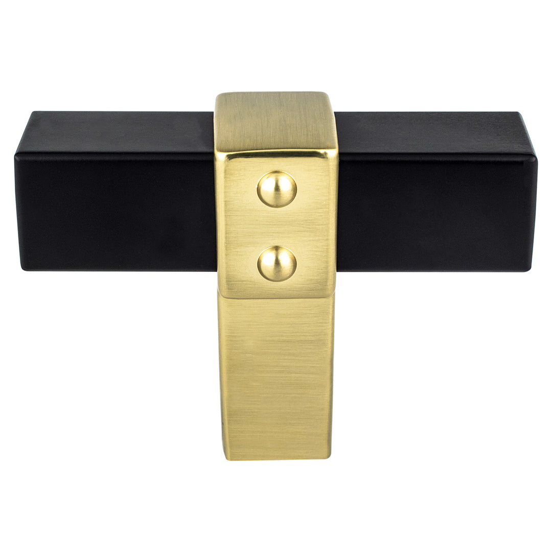 Rivet Rebel Brushed Nickel Bar and Matte Black Post Knob