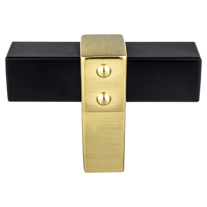 Rivet Rebel Brushed Nickel Bar and Matte Black Post Knob