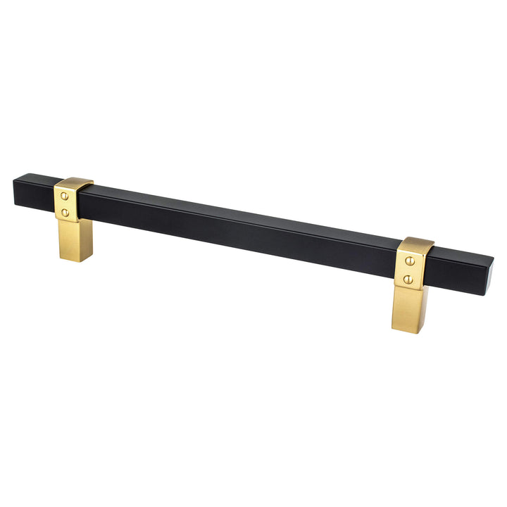 Rivet Rebel 160mm CC Brushed Nickel Bar and Matte Black Posts Pull