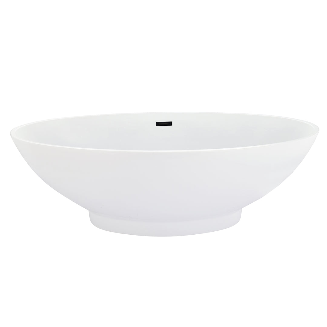 Regina 51" x 28" Flatbottom Freestanding Acrylic Soaking Bathtub in Glossy White with Drain and Overflow