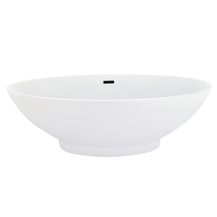 Regina 51" x 28" Flatbottom Freestanding Acrylic Soaking Bathtub in Glossy White with Drain and Overflow