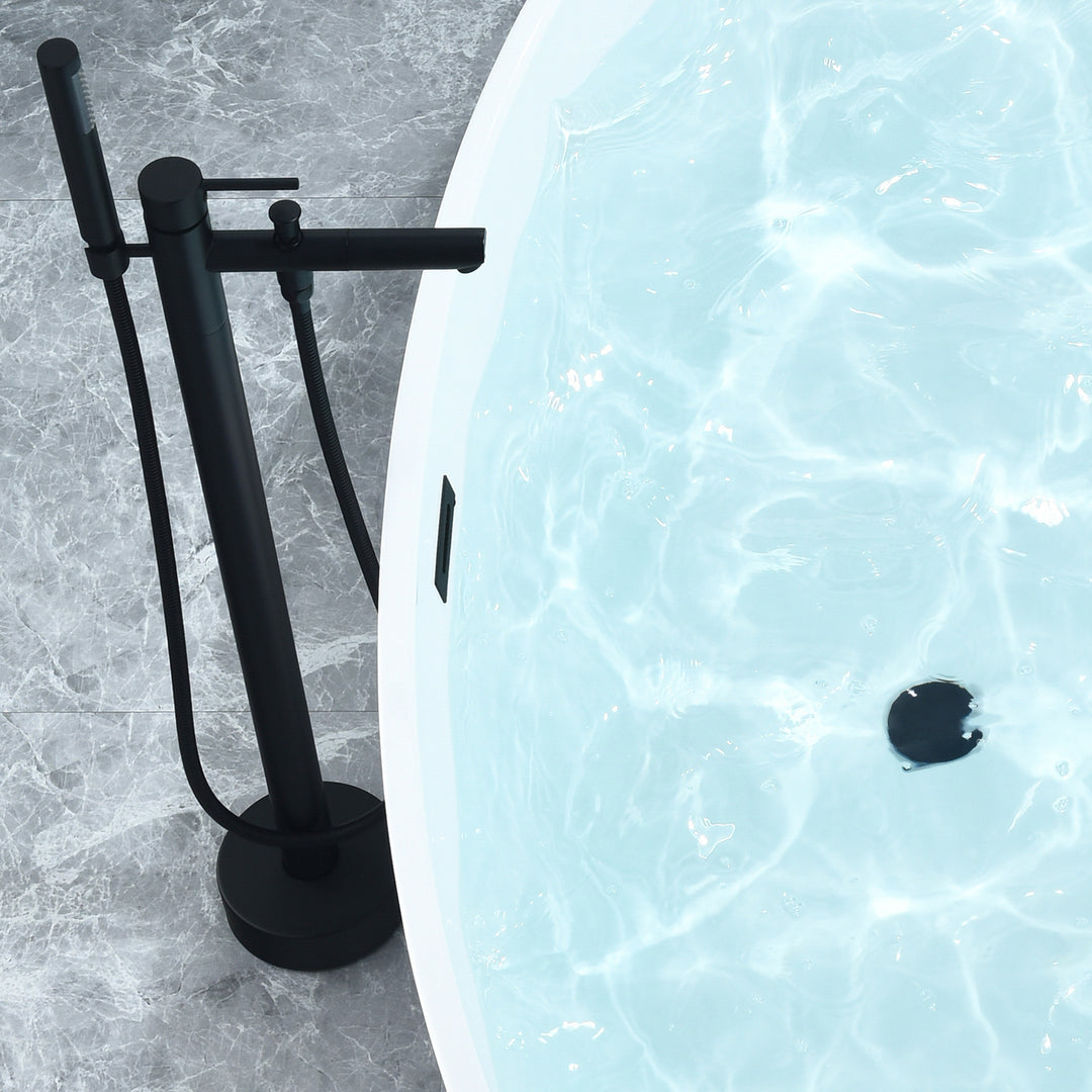 Regina 51" x 28" Flatbottom Freestanding Acrylic Soaking Bathtub in Glossy White with Drain and Overflow