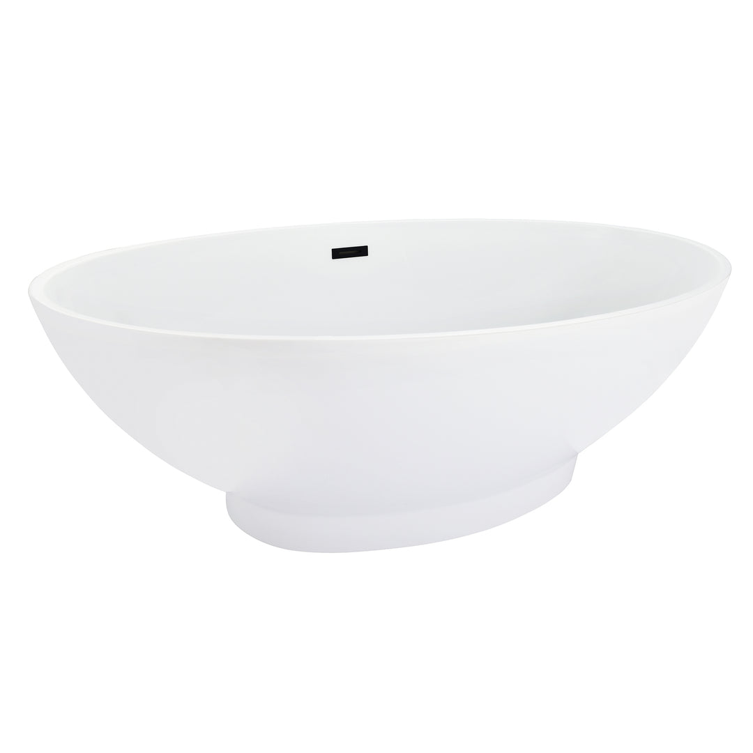 Regina 51" x 28" Flatbottom Freestanding Acrylic Soaking Bathtub in Glossy White with Drain and Overflow