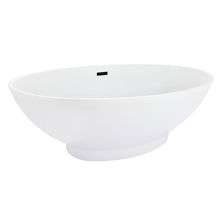Regina 51" x 28" Flatbottom Freestanding Acrylic Soaking Bathtub in Glossy White with Drain and Overflow