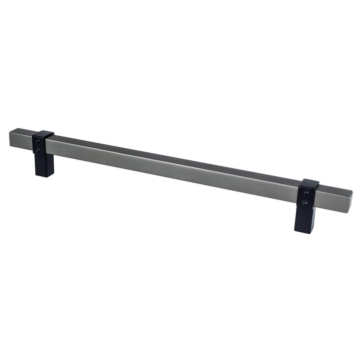 Rivet Rebel 224mm CC Brushed Nickel Bar and Matte Black Posts Pull
