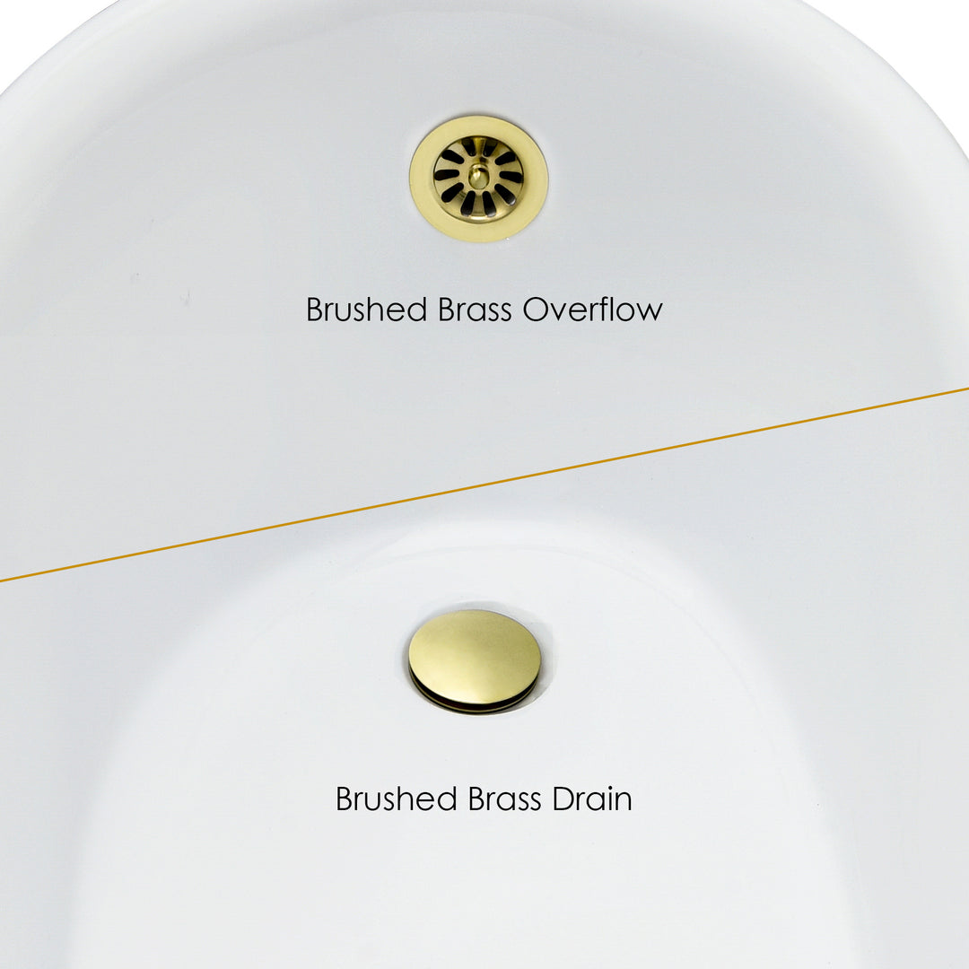 Fandi 64" x 28" Acrylic Clawfoot Soaking Bathtub in Glossy White