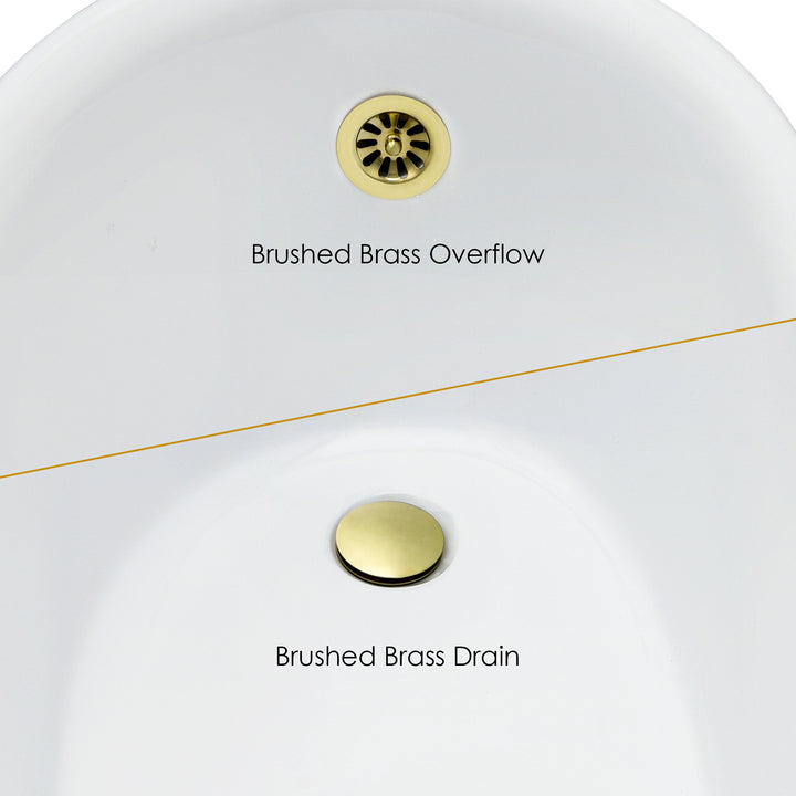 Fandi 64" x 28" Acrylic Clawfoot Soaking Bathtub in Glossy White