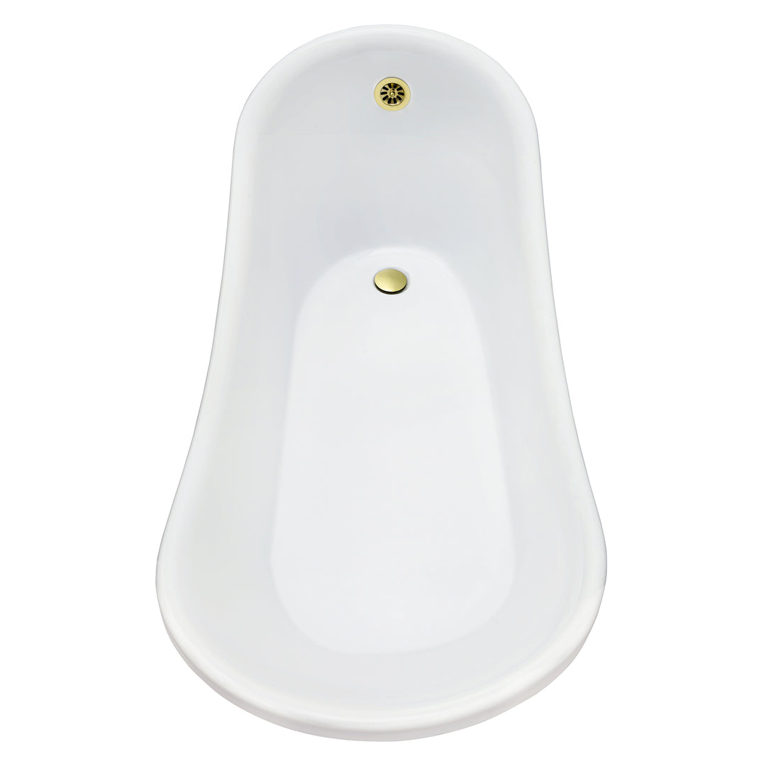 Fandi 64" x 28" Acrylic Clawfoot Soaking Bathtub in Glossy White