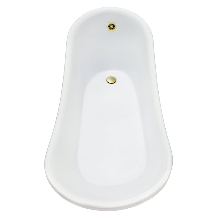 Fandi 64" x 28" Acrylic Clawfoot Soaking Bathtub in Glossy White