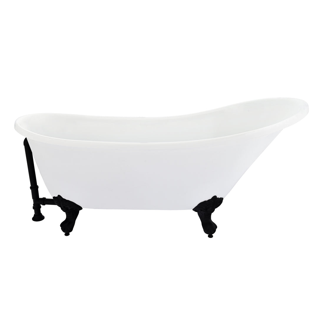 Fandi 64" x 28" Acrylic Clawfoot Soaking Bathtub in Glossy White