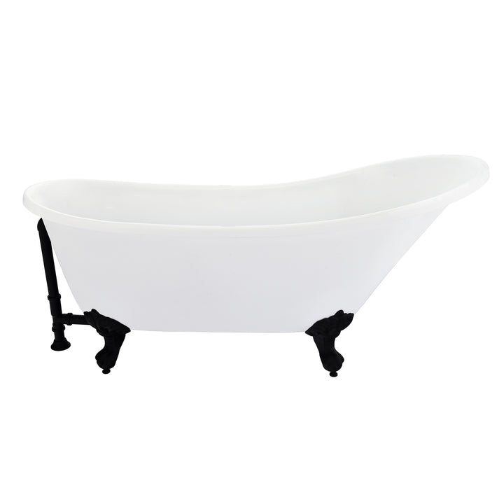 Fandi 64" x 28" Acrylic Clawfoot Soaking Bathtub in Glossy White