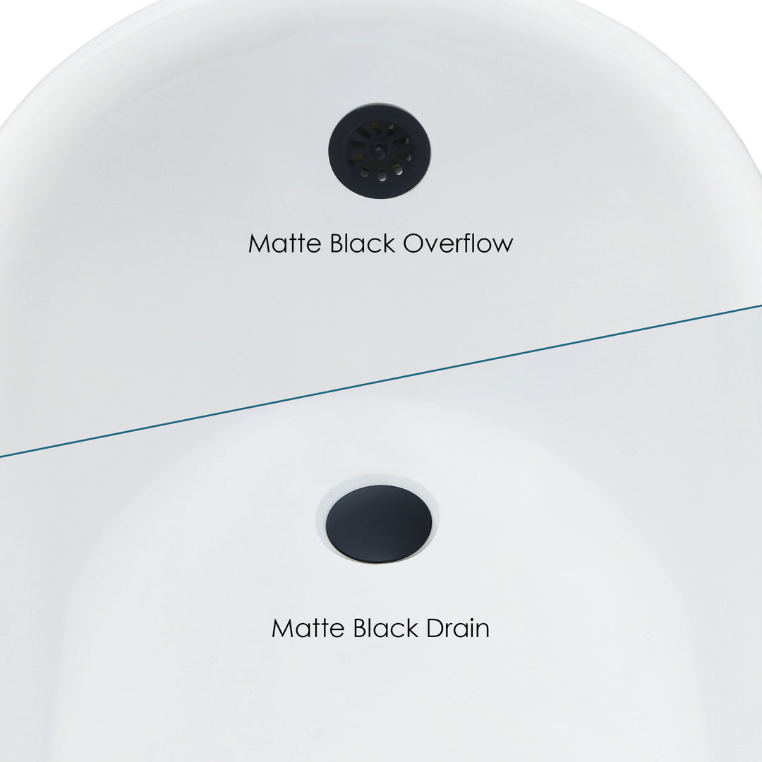 Fandi 64" x 28" Acrylic Clawfoot Soaking Bathtub in Glossy White