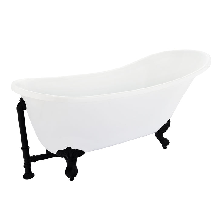 Fandi 64" x 28" Acrylic Clawfoot Soaking Bathtub in Glossy White