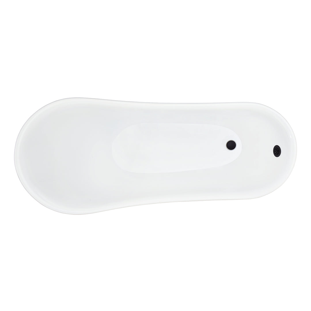 Fandi 64" x 28" Acrylic Clawfoot Soaking Bathtub in Glossy White