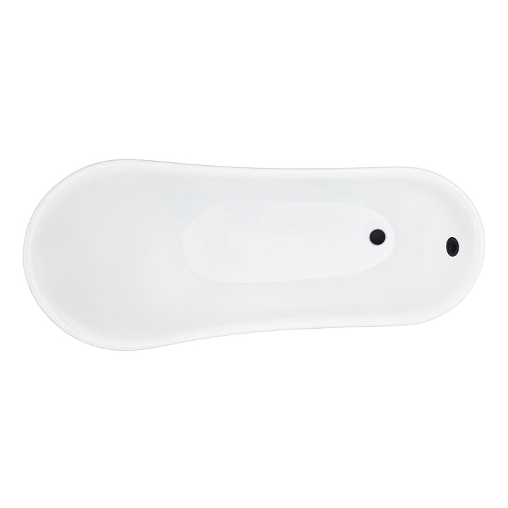 Fandi 64" x 28" Acrylic Clawfoot Soaking Bathtub in Glossy White
