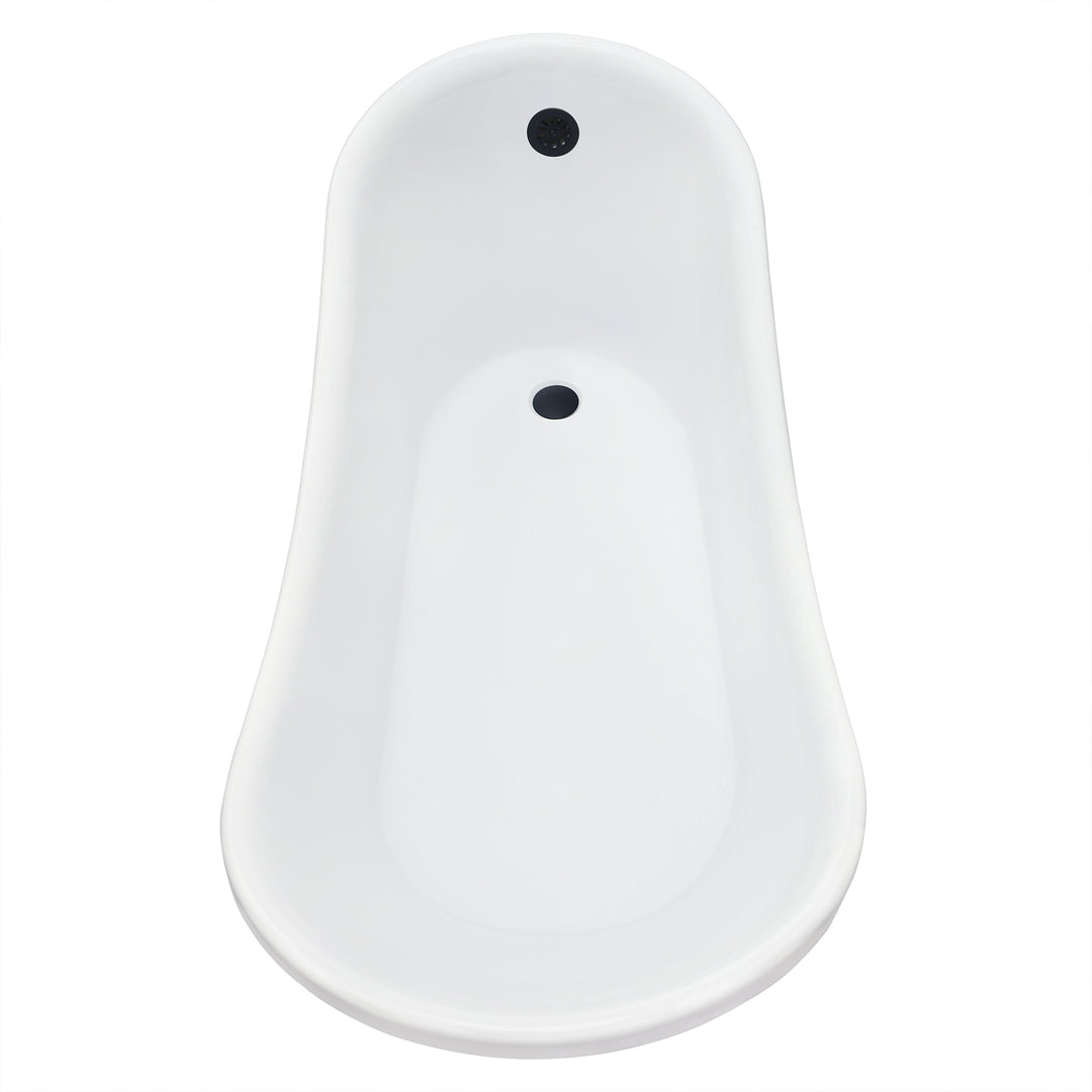 Fandi 64" x 28" Acrylic Clawfoot Soaking Bathtub in Glossy White