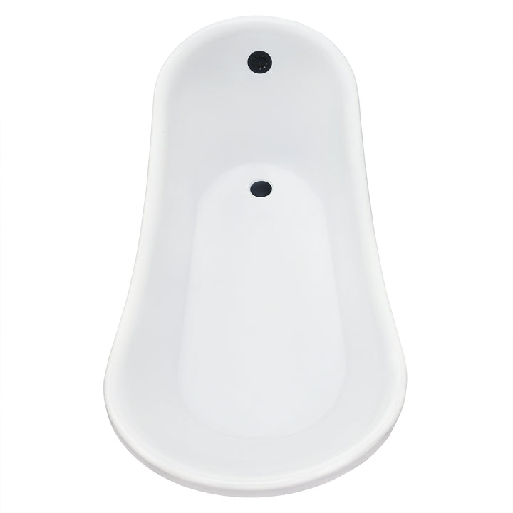 Fandi 64" x 28" Acrylic Clawfoot Soaking Bathtub in Glossy White