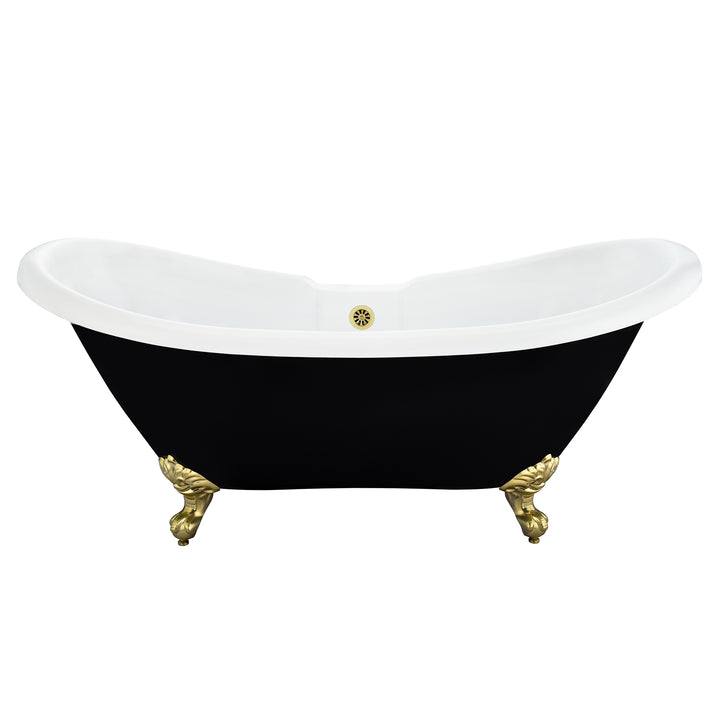 Porva 69" x 29" Acrylic Clawfoot Soaking Bathtub