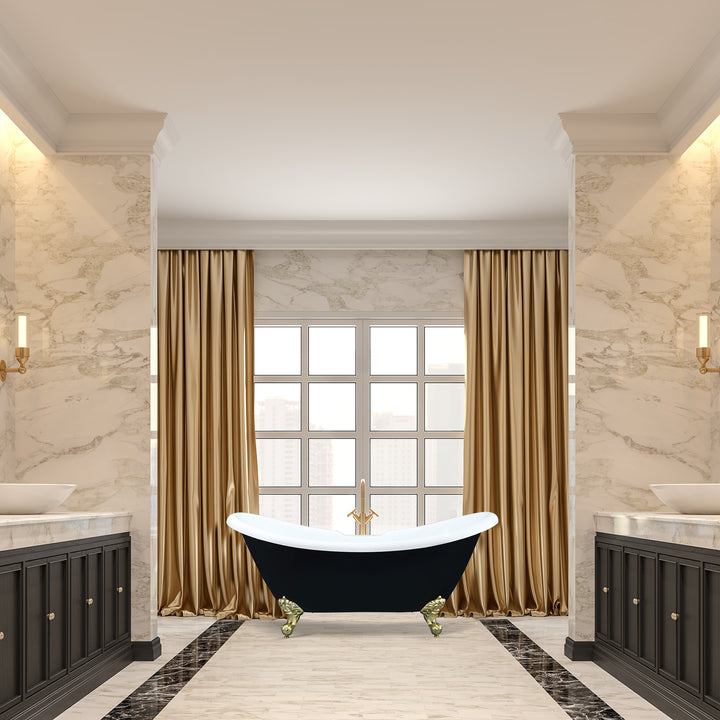 Porva 69" x 29" Acrylic Clawfoot Soaking Bathtub