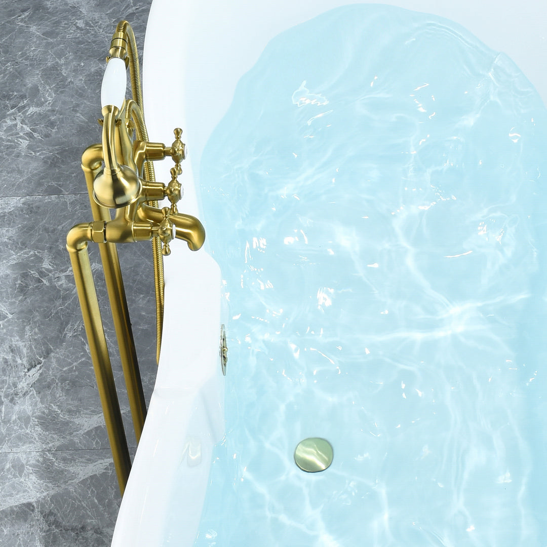 Porva 69" x 29" Acrylic Clawfoot Soaking Bathtub