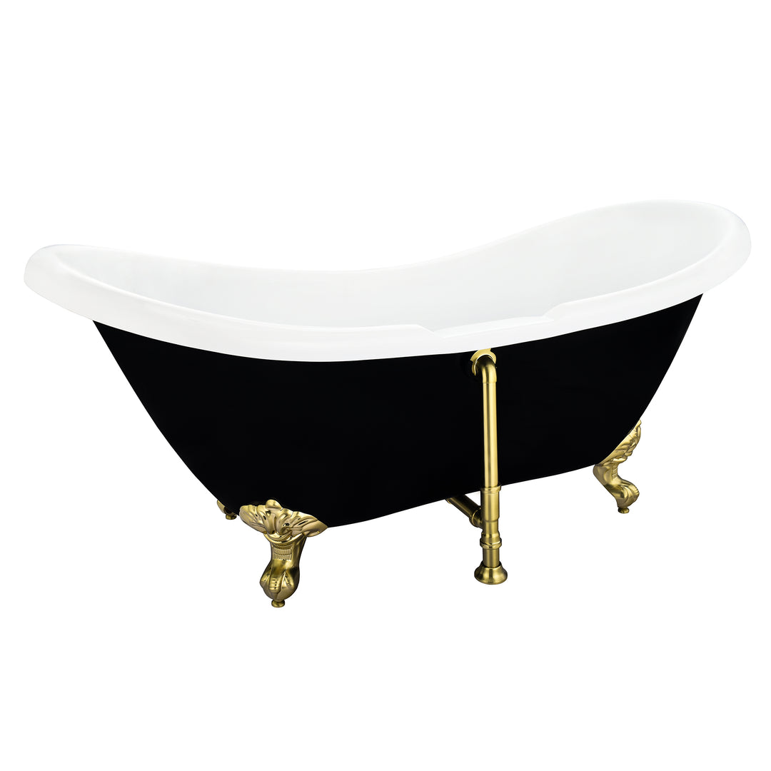 Porva 69" x 29" Acrylic Clawfoot Soaking Bathtub