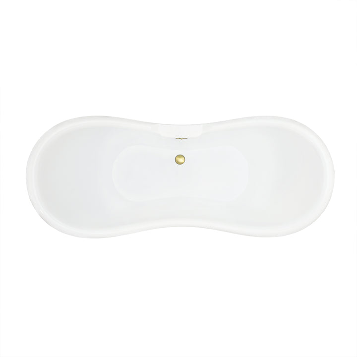 Porva 69" x 29" Acrylic Clawfoot Soaking Bathtub
