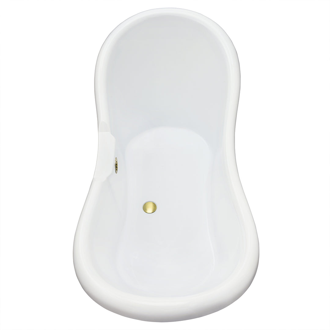 Porva 69" x 29" Acrylic Clawfoot Soaking Bathtub