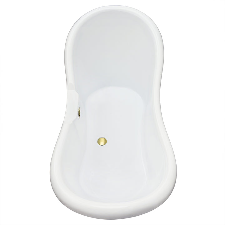 Porva 69" x 29" Acrylic Clawfoot Soaking Bathtub