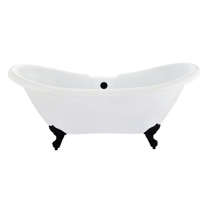 Porva 69" x 29" Acrylic Clawfoot Soaking Bathtub