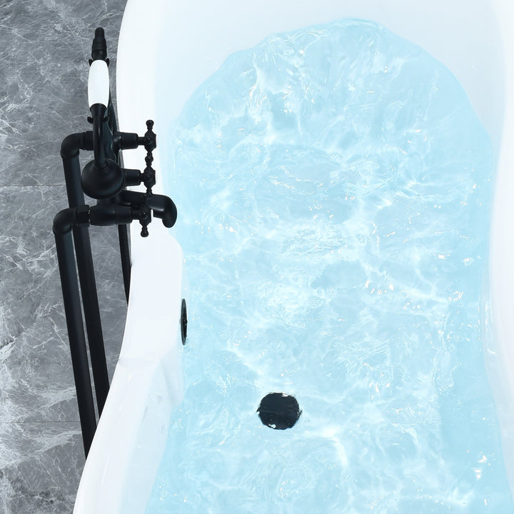 Porva 69" x 29" Acrylic Clawfoot Soaking Bathtub