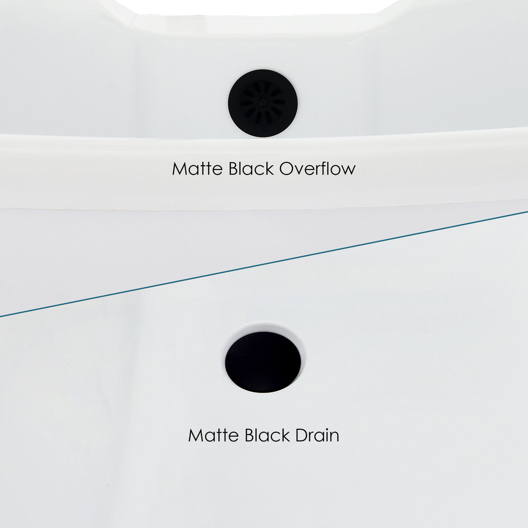 Porva 69" x 29" Acrylic Clawfoot Soaking Bathtub