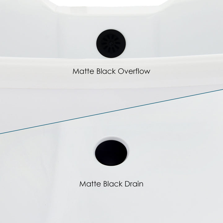 Porva 69" x 29" Acrylic Clawfoot Soaking Bathtub